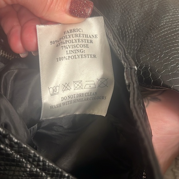 Azalea Wang snake skin style Faux Leather Moto jacket size S - Picture 5 of 5